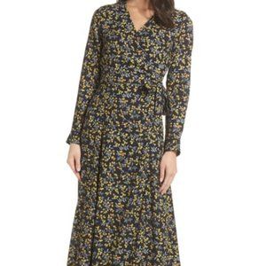 NWOT CAARA Cristal Wrap Midi Dress